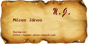 Mózes János névjegykártya