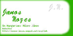 janos mozes business card