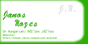 janos mozes business card